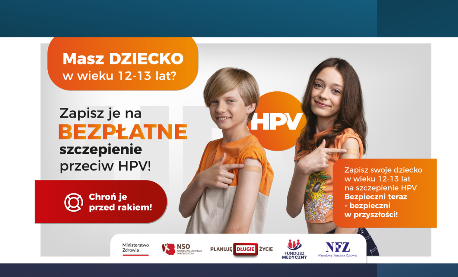 Informacje na temat sczepień przeciw HPV.