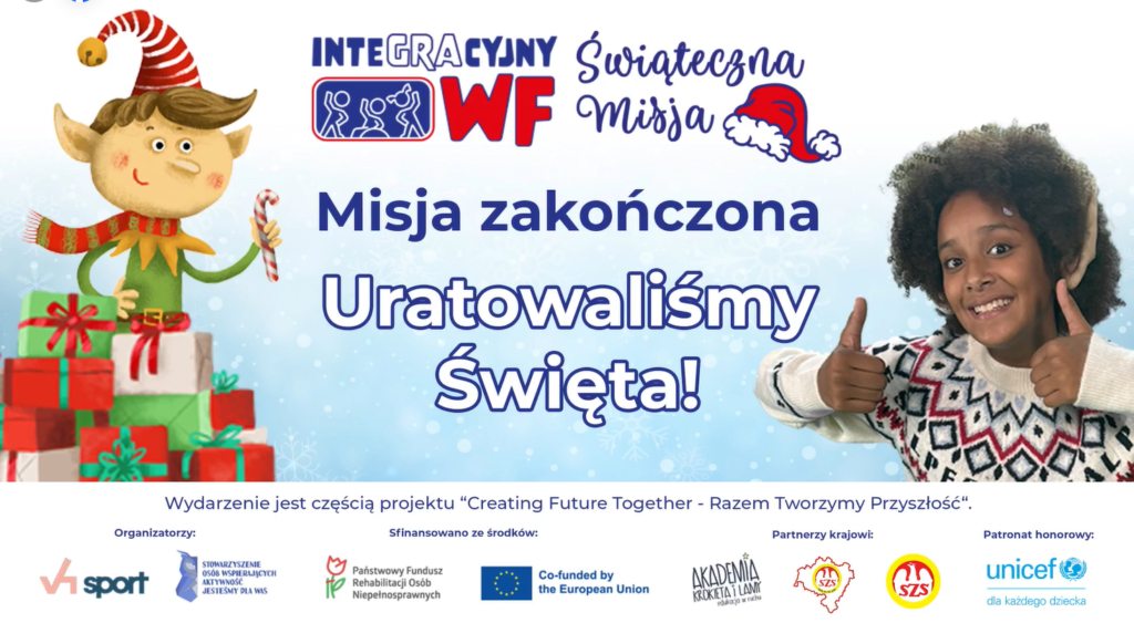 Baner z transmisji na żywo potwierdzający ukończenie Świątecznej Misji. Święta zostały uratowane!