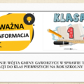 Zarządzenie Wójta Gminy Gaworzyce w sprawie ustalenia terminów postępowania rekrutacyjnego do klas pierwszych na rok szkolny 2025/2026.