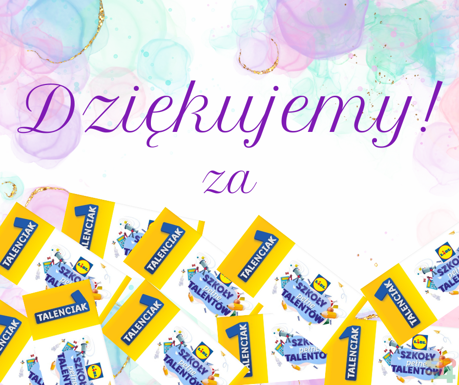 Podziękowanie za kupony "talenciaki"